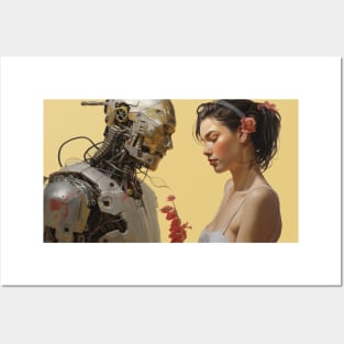 A robot in love with a girl. Posters and Art